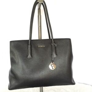 Furla Black Leather Satchel Bag